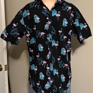No Boundaries Black and Pink Casual Button Down Shirt